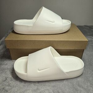 Nike Calm Sail Slides Sandals Slip On Women's Size 9 White DX4816-100 - NEW